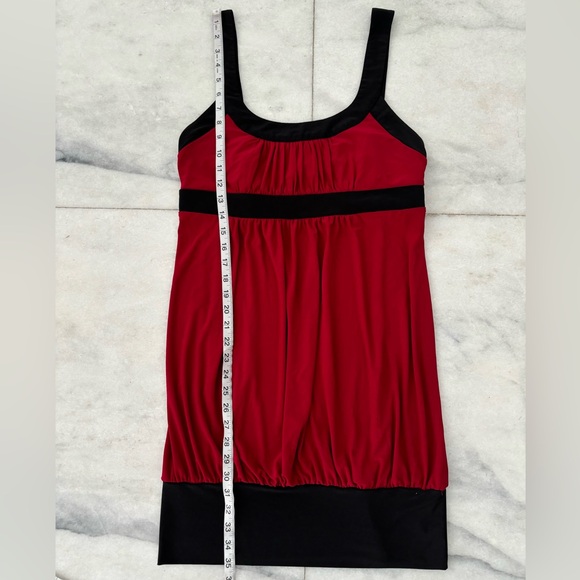 Vintage JFW Dress Red Black Thick Strap Pleated Vampire Gothic Y2K XL - Picture 4 of 8